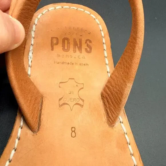 PONS Avarcas Brown Leather Sandals Menorca Spain Size 8 - Picture 8 of 15